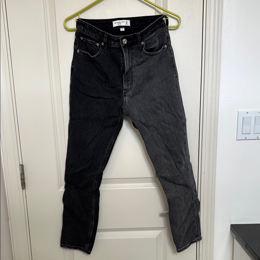 Abercrombie & Fitch Black Gray Ankle Cropped Jeans Unique Design
